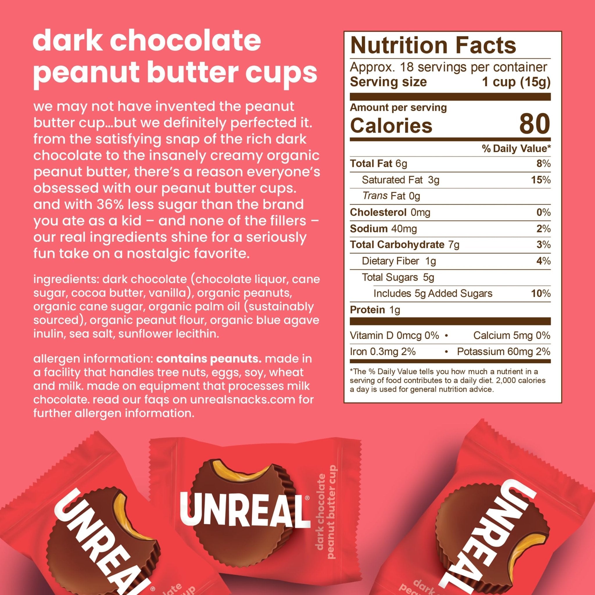 Dark Chocolate Peanut Butter Cups - Single - Tiny Noms