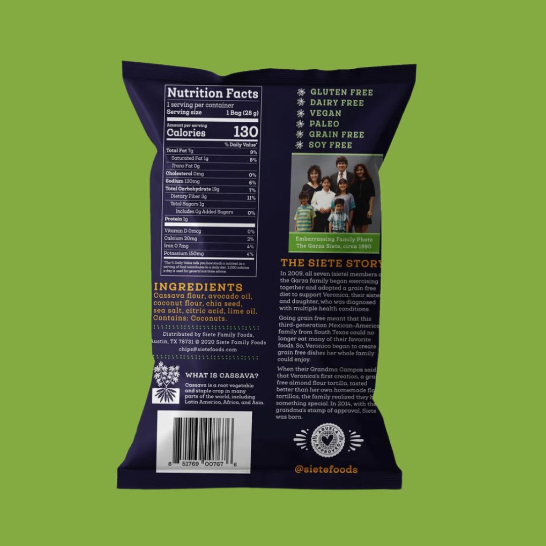 Lime Grain Free Tortilla Chips (Snack Size) - Tiny Noms