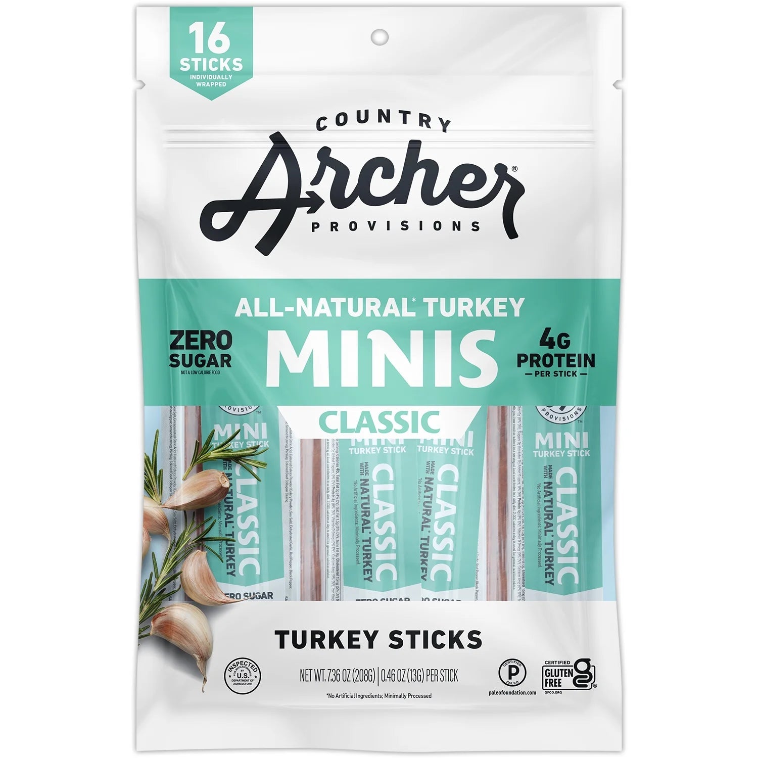 Natural Turkey (16 Mini Sticks) - Tiny Noms