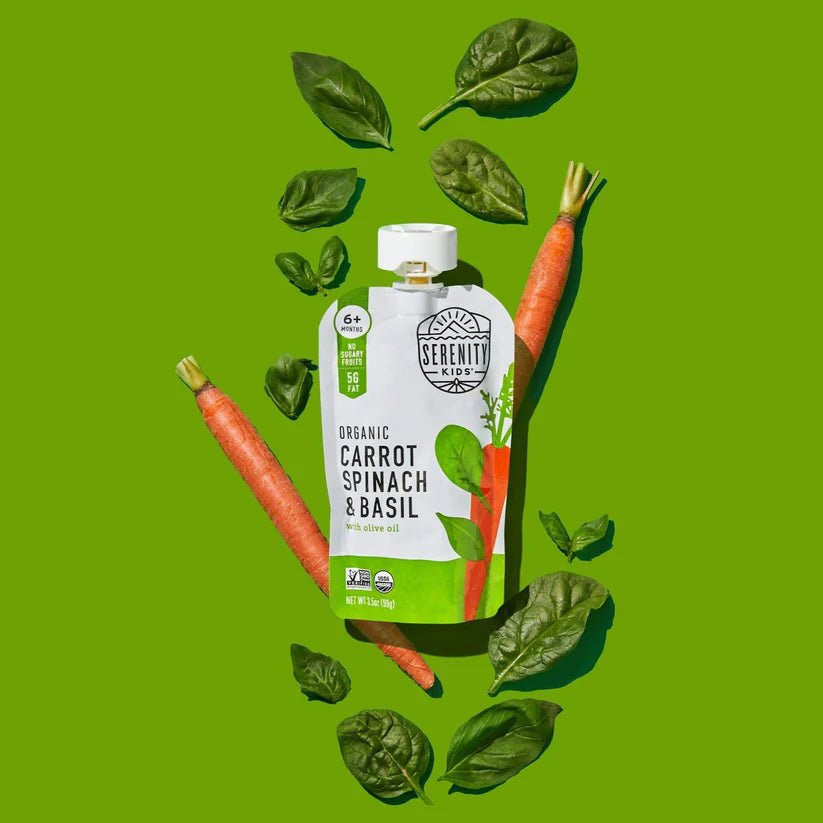 Organic Carrot Spinach & Basil With Olive Oil - Tiny Noms