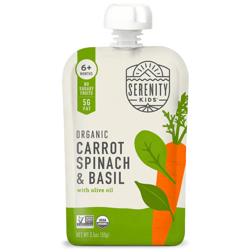 Organic Carrot Spinach & Basil With Olive Oil - Tiny Noms