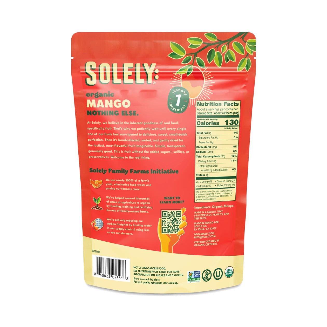 Organic Dried Fruit, Mango Strips, Value Size - Tiny Noms