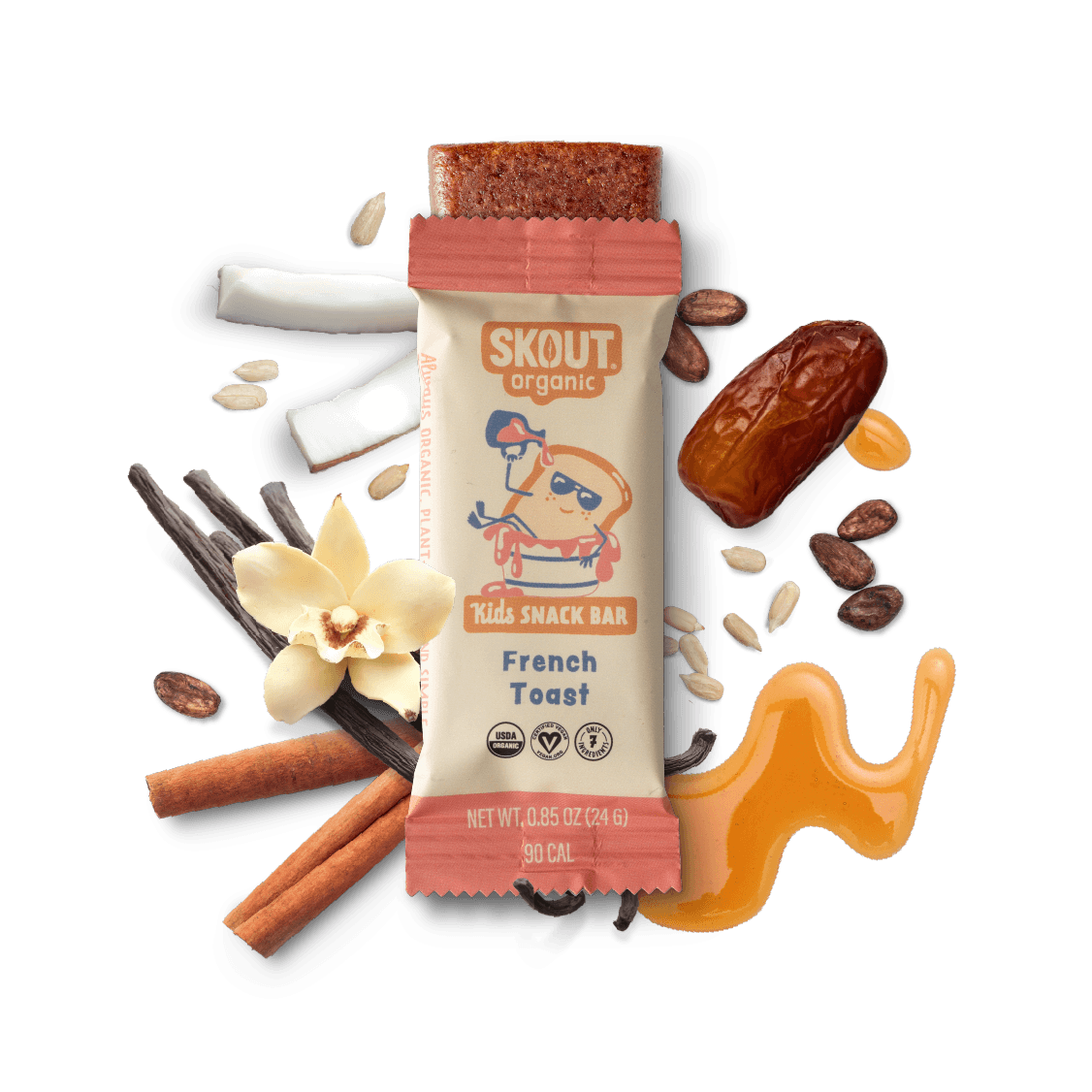 Organic French Toast Kids Bar (Single) - Tiny Noms
