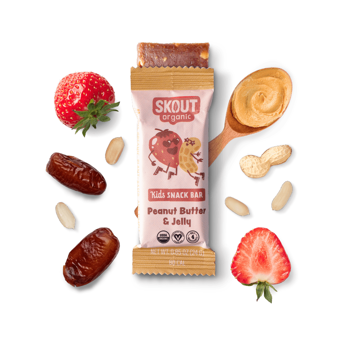Organic Peanut Butter & Jelly Kids Bar (Single) - Tiny Noms