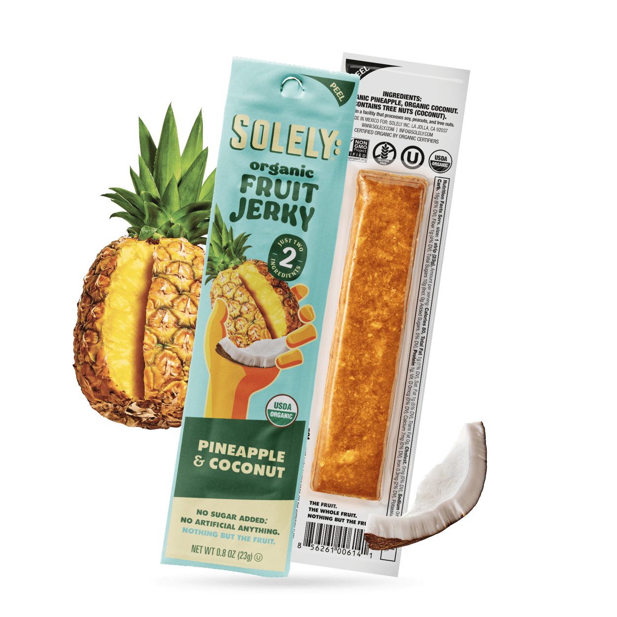 Organic Pineapple Coconut Fruit Jerky (Single) - Tiny Noms