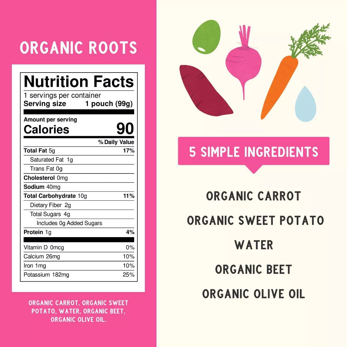 Organic Roots with Organic Olive Oil - Tiny Noms