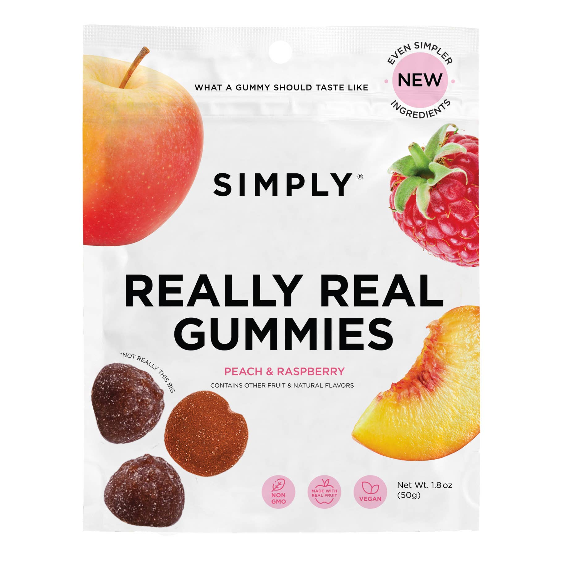 Really Real Gummies - Peach & Raspberry (Snack Size) - Tiny Noms