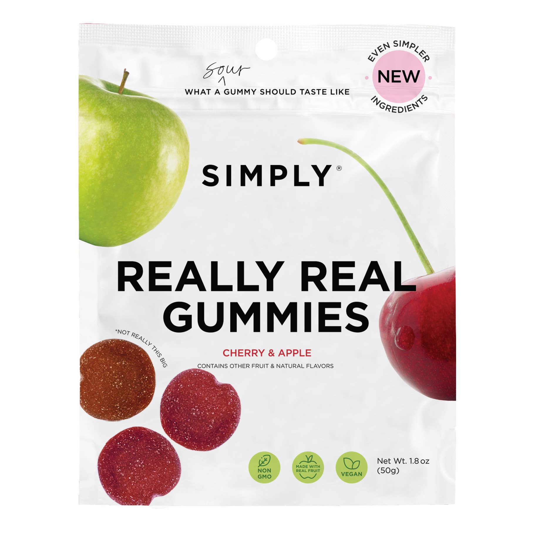 Really Real Gummies - Sour Apple & Cherry (Snack Size) - Tiny Noms